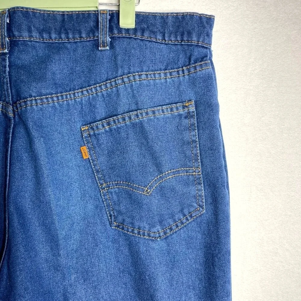 Vintage Levis For Men Skosh More Comfort Orange Tab Jeans Blue 42x32 Made in USA